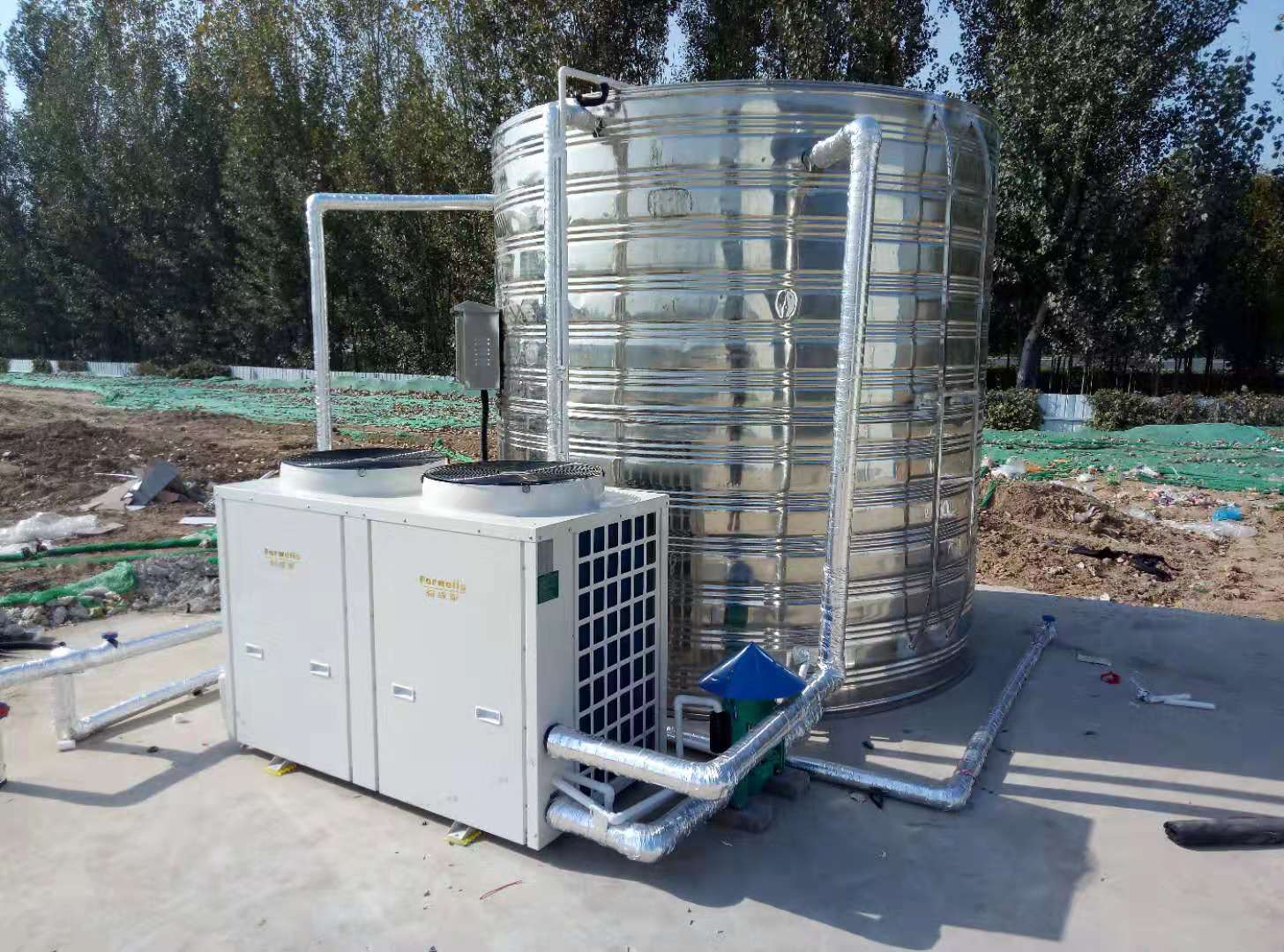 本公司簽約中國(guó)建筑**工程局熱水系統(tǒng)，安裝完畢！